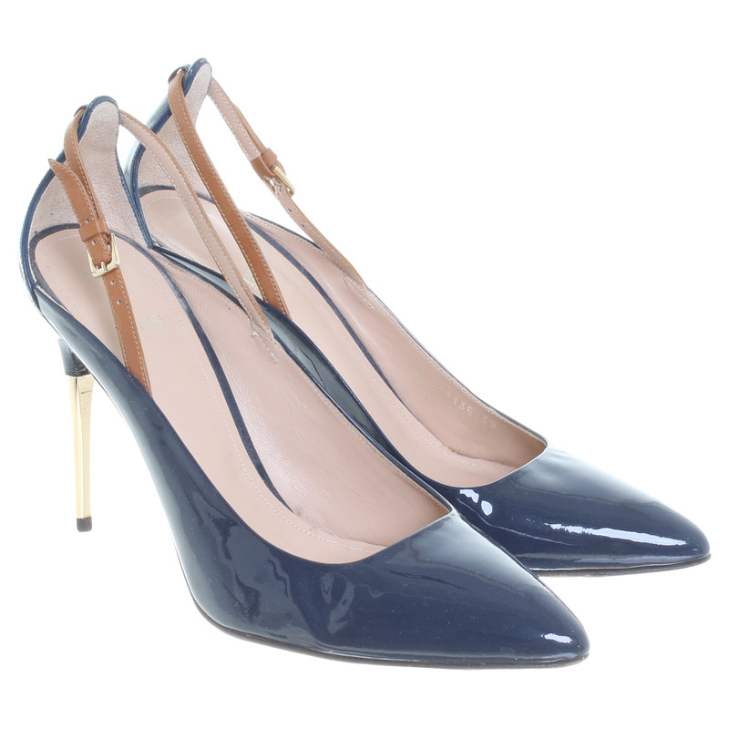Hugo Boss Patent leather pumps in blue