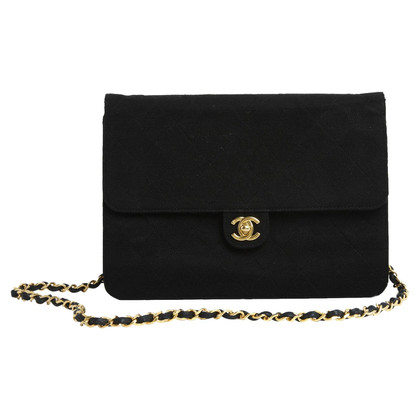 Chanel Flap Bag Wool in Black