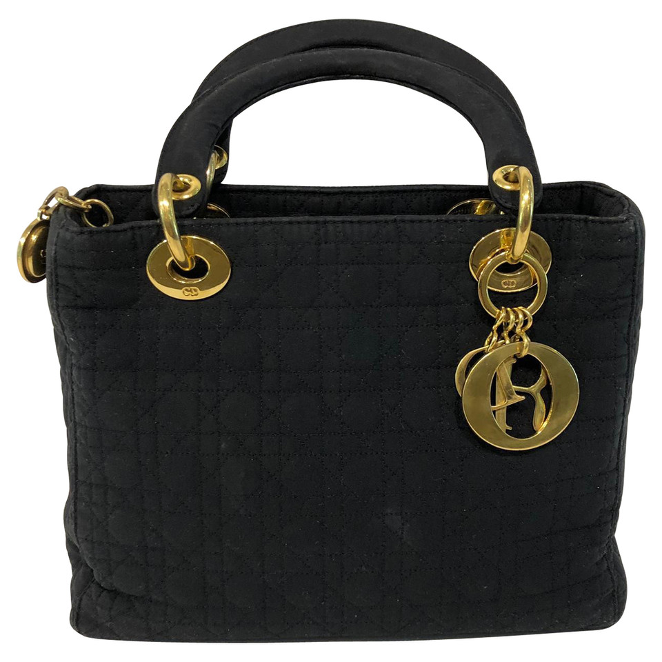 Christian Dior Handtasche aus Baumwolle in Schwarz