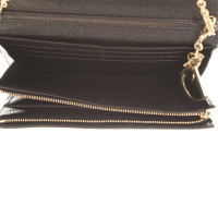 Christian Dior Wallet on Chain Leer in Bruin