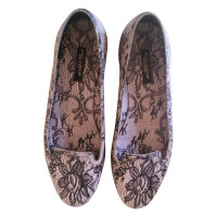 Dolce & Gabbana Gray floral lace slippers