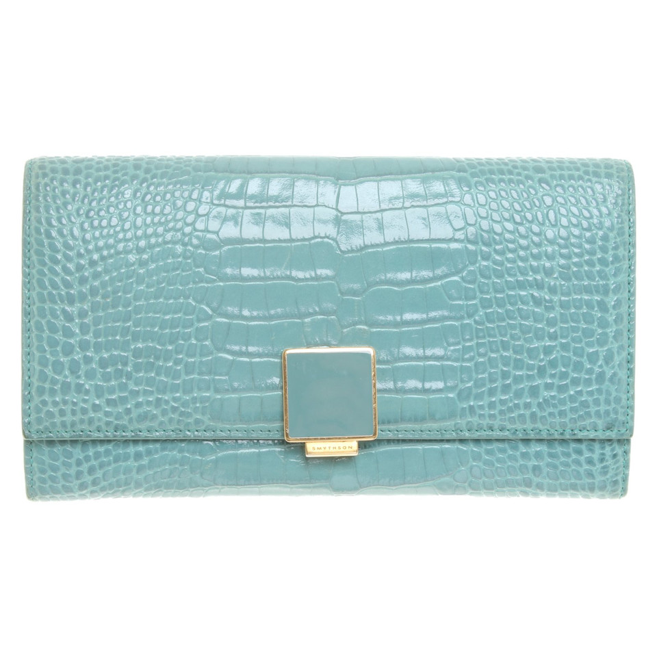 Smythson Bag/Purse Leather in Turquoise