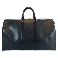 Louis Vuitton Keepall 45 Leer in Zwart