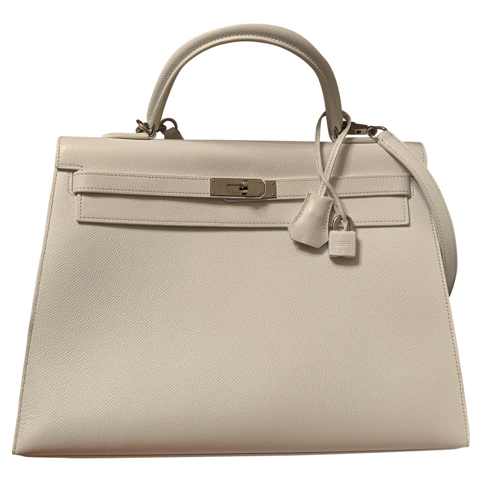 Hermès Kelly Bag 35 en Cuir en Blanc