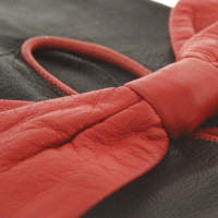 Hermès Leather gloves with red details