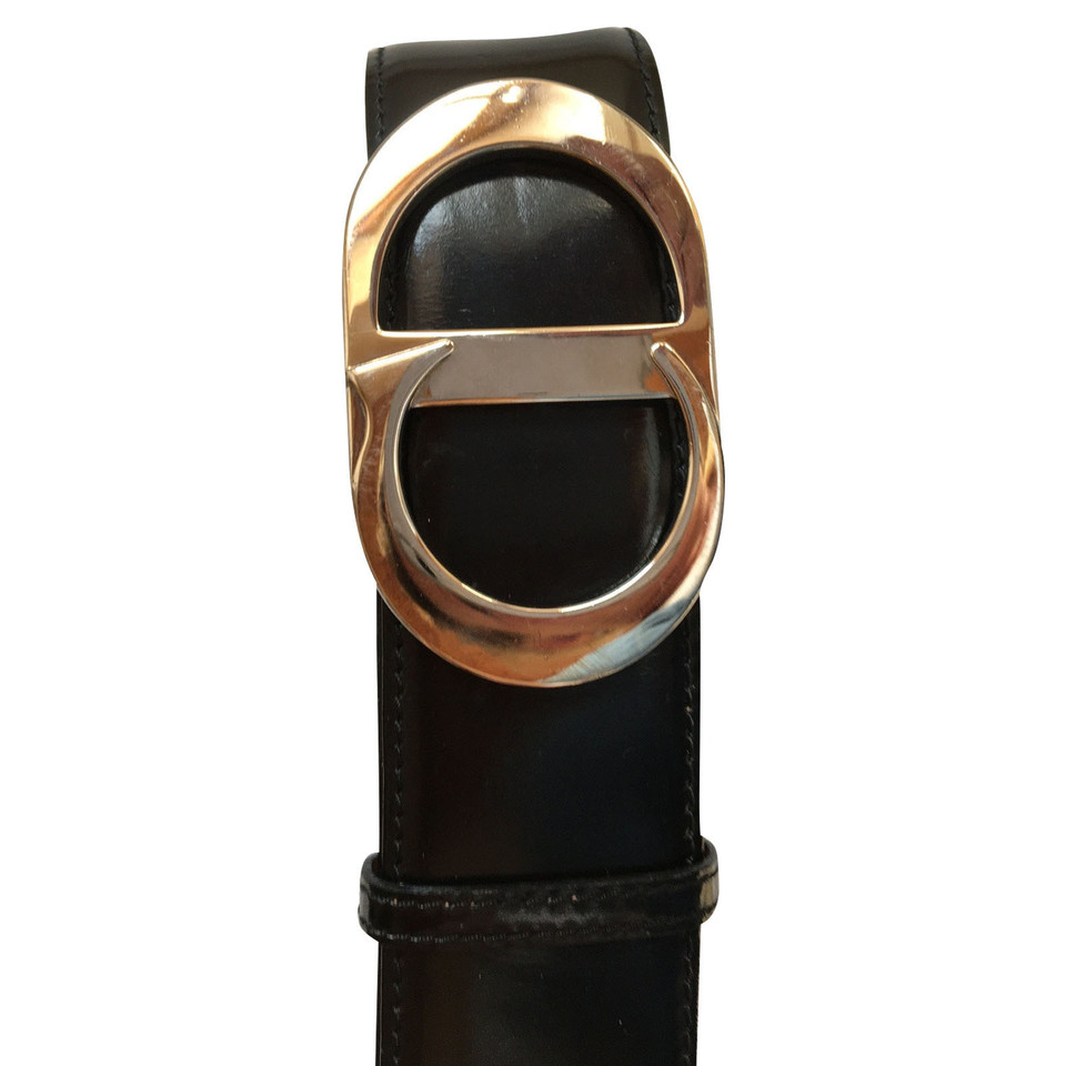 Christian Dior Gürtel aus Lackleder in Schwarz