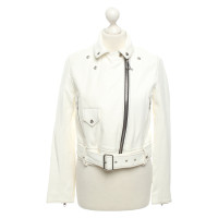 Sandro Jacket/Coat Leather in Cream