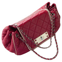 Chanel Accordion East West Flap Bag aus Leder in Rot
