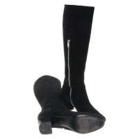 Saint Laurent Bottes en Daim en Noir