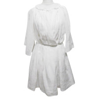 Three Graces Kleid aus Leinen in Weiß