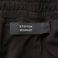 Steffen Schraut Pantalon en cuir marron