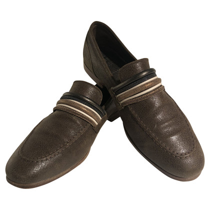 Brunello Cucinelli Slippers/Ballerinas Leather in Taupe