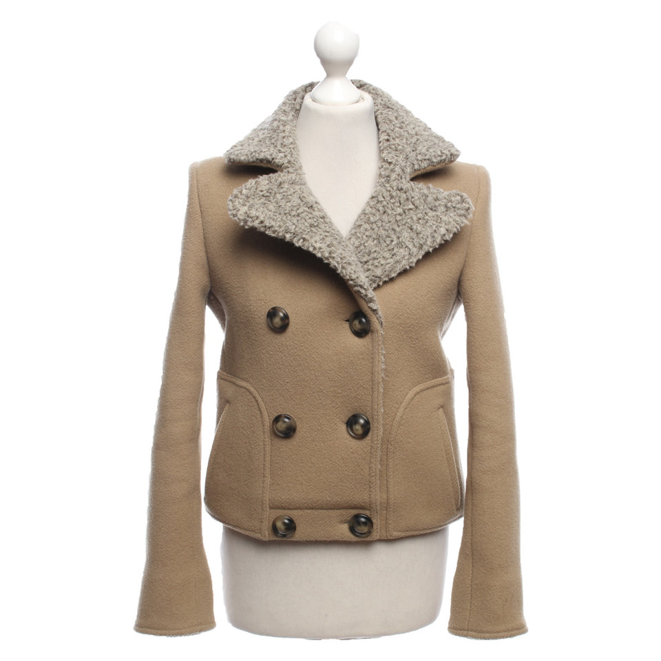 Paul & Joe Jacke/Mantel aus Wolle in Beige