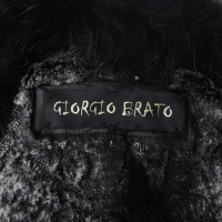 Giorgio Brato Leather jacket with fur trim