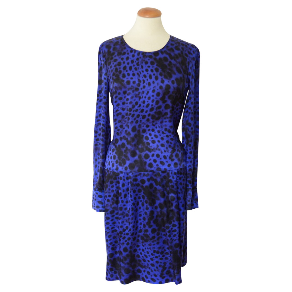 Strenesse blue dress with leopard print