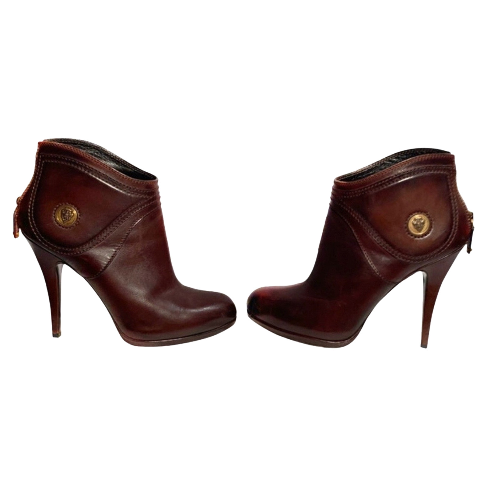 Gucci Ankle boots Leather in Brown - Second Hand Gucci Ankle boots Leather  in Brown buy used for 250€ (4592450)