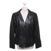Marc Cain Leather blazer in black