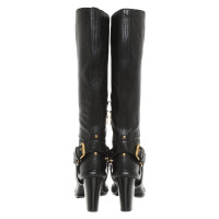 Prada Bottes en Cuir en Noir