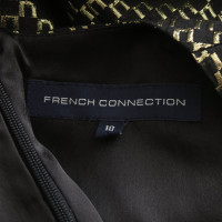 French Connection Kleid in Schwarz/Gold