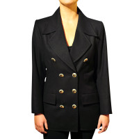 Yves Saint Laurent Giacca/Cappotto in Lana in Nero
