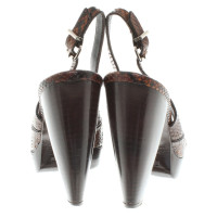Fendi Leather Sandals Python