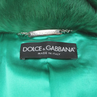 Dolce & Gabbana Veste/Manteau en Fourrure en Vert