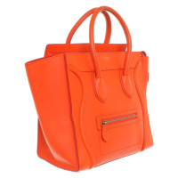 Céline Boston Bag Leer in Oranje