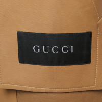 Gucci Jacke/Mantel aus Leder in Beige
