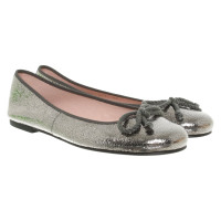 Pretty Ballerinas Slipper/Ballerinas aus Lackleder in Silbern