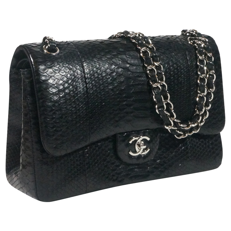 Chanel 2.55 double flap bag in python - Buy Second hand Chanel 2.55 double flap bag in python ...