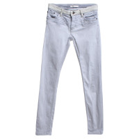 Maje Graue Jeans mit Leder-Details