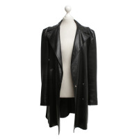 Gianni Versace Leather coat in black