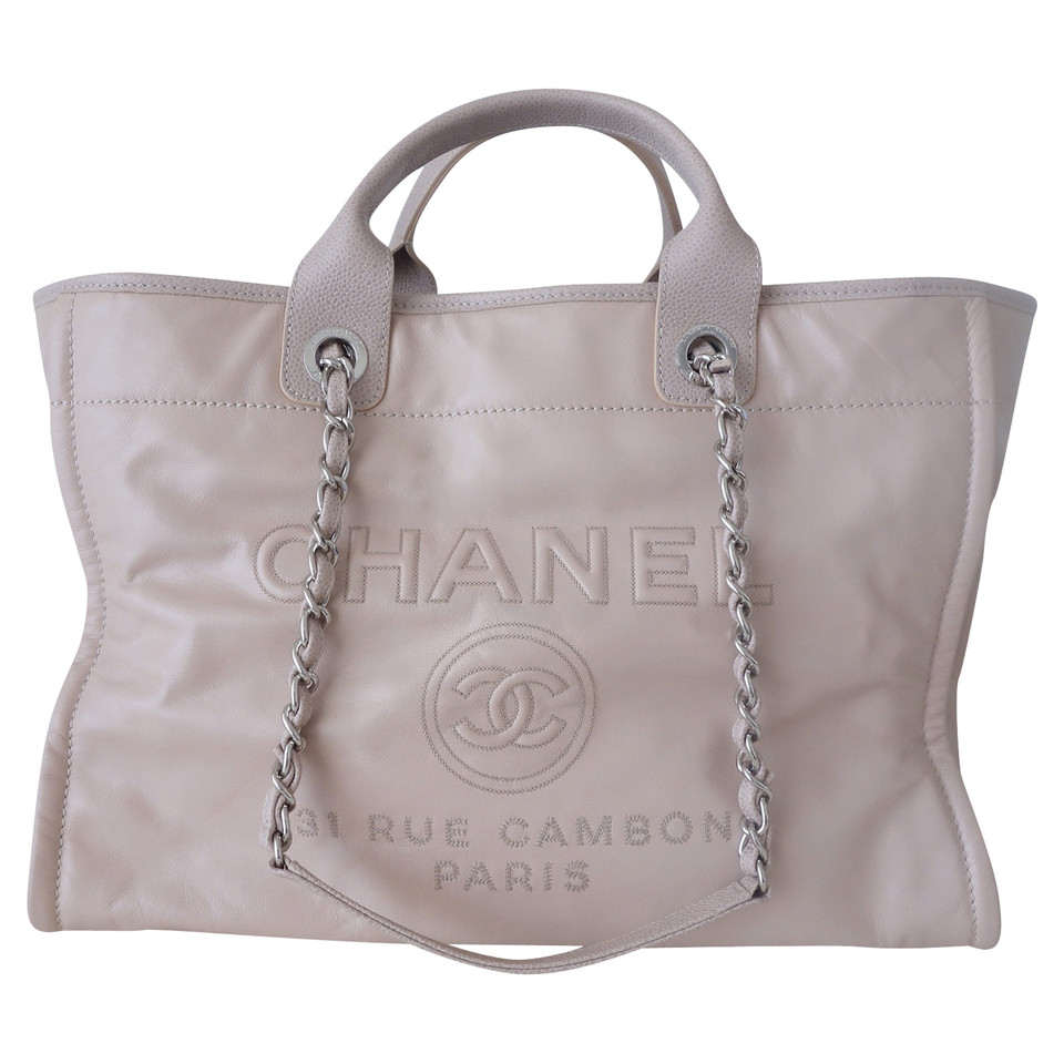 Chanel Deauville Maxi Tote Leather in Nude