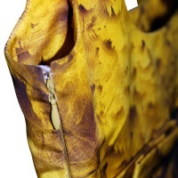 Prada Yellow feather print dress
