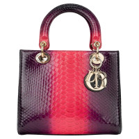 Dior Lady Dior Mittelgroß 24cm aus Leder in Fuchsia