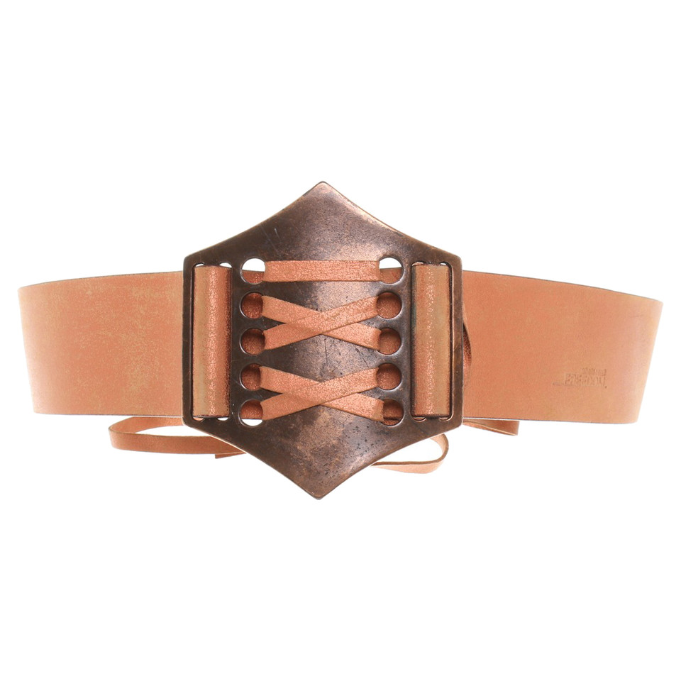 Roberto Cavalli Copper-colored leather belt