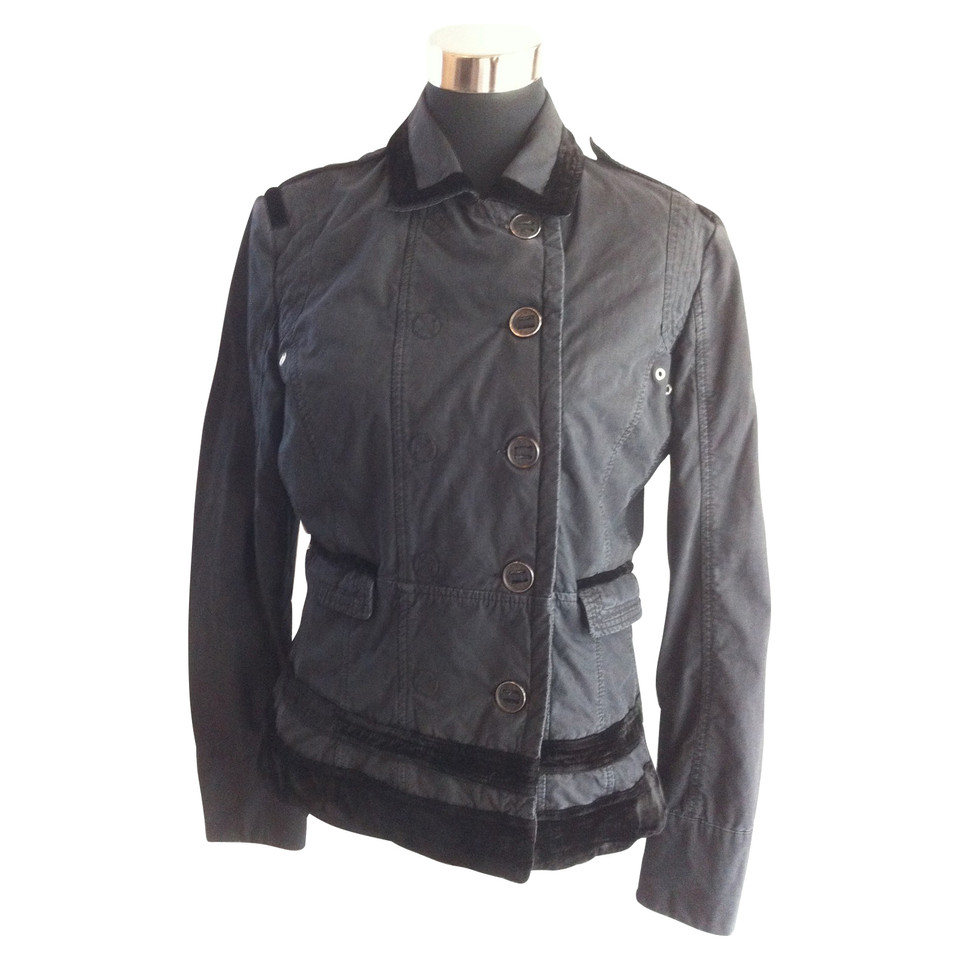 Costume National Jacke/Mantel aus Baumwolle in Schwarz