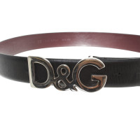 Dolce & Gabbana Leather belt with metal buckle
