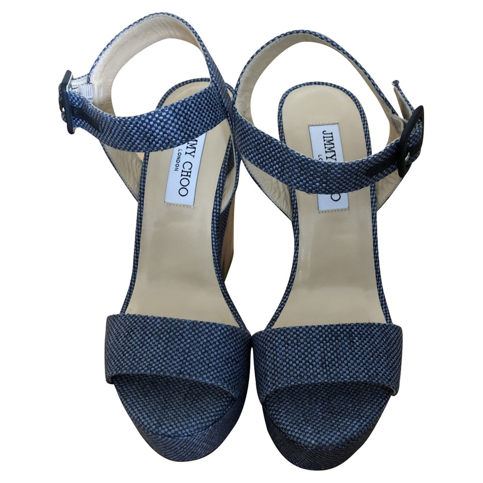 Jimmy Choo Sandals Jeans fabric in Blue