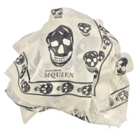 Alexander McQueen cranio sciarpa bianca