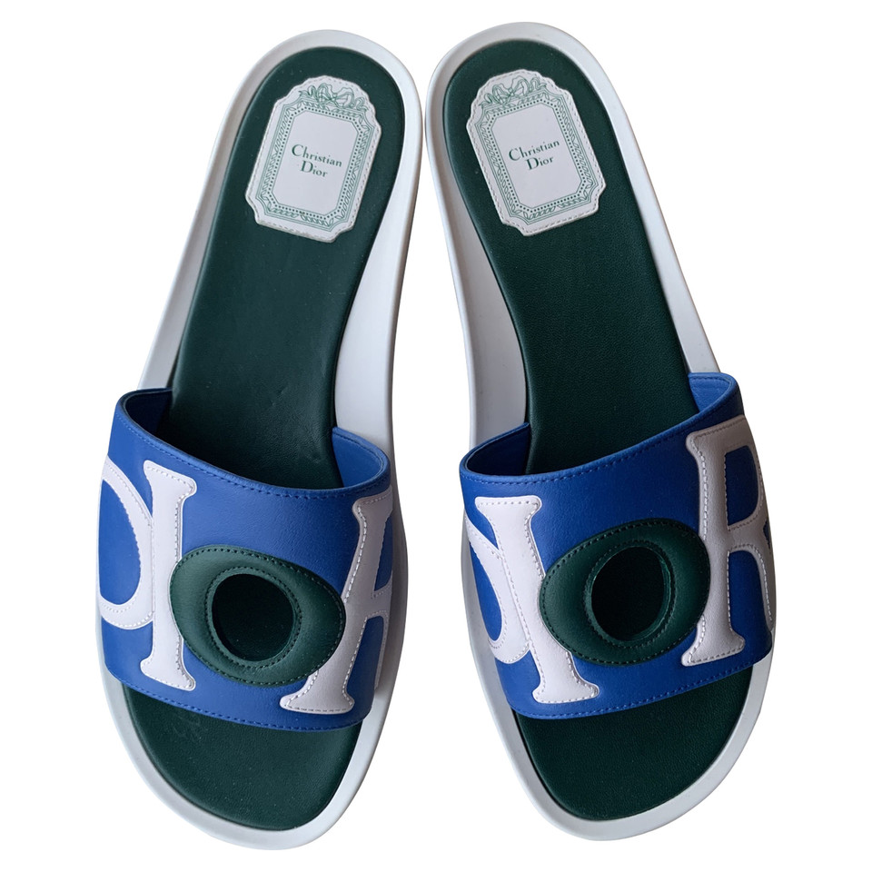 Christian Dior Slippers/Ballerinas Leather in Blue