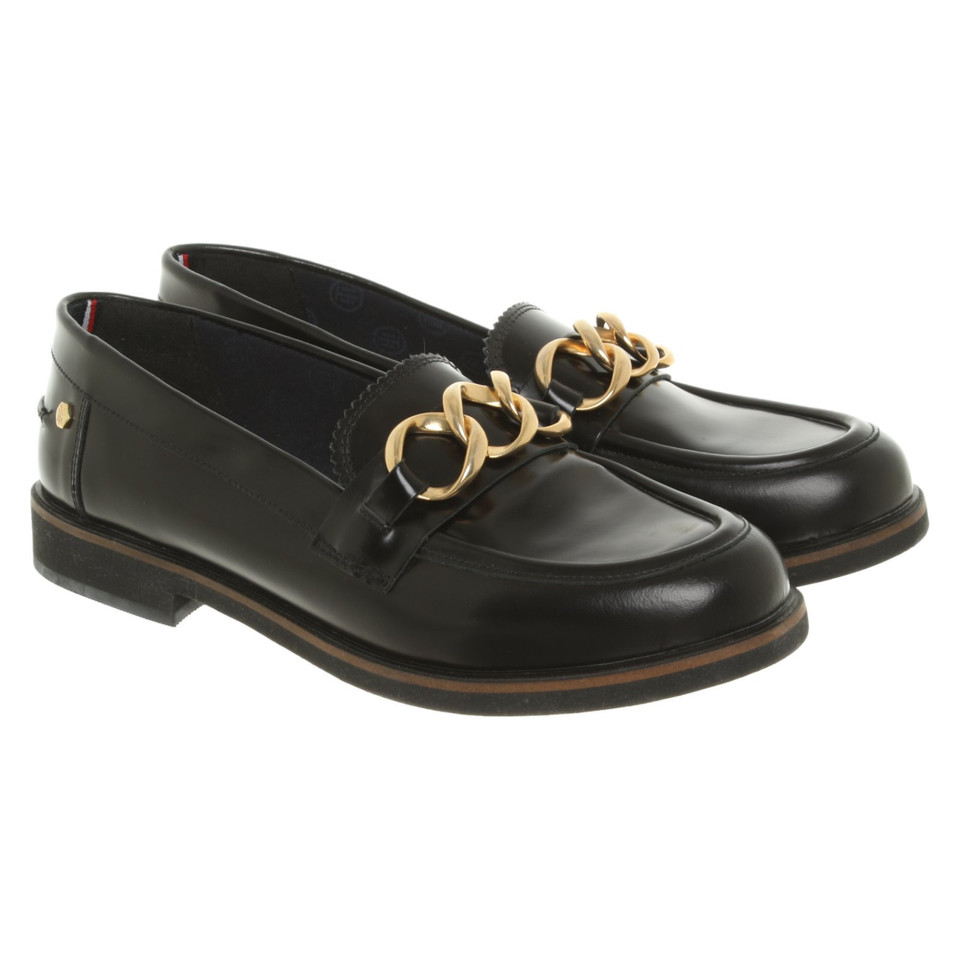 Tommy Hilfiger Slippers/Ballerinas Leather in Black