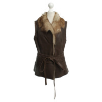 Andere merken Elegantie - lam fur vest in bruin