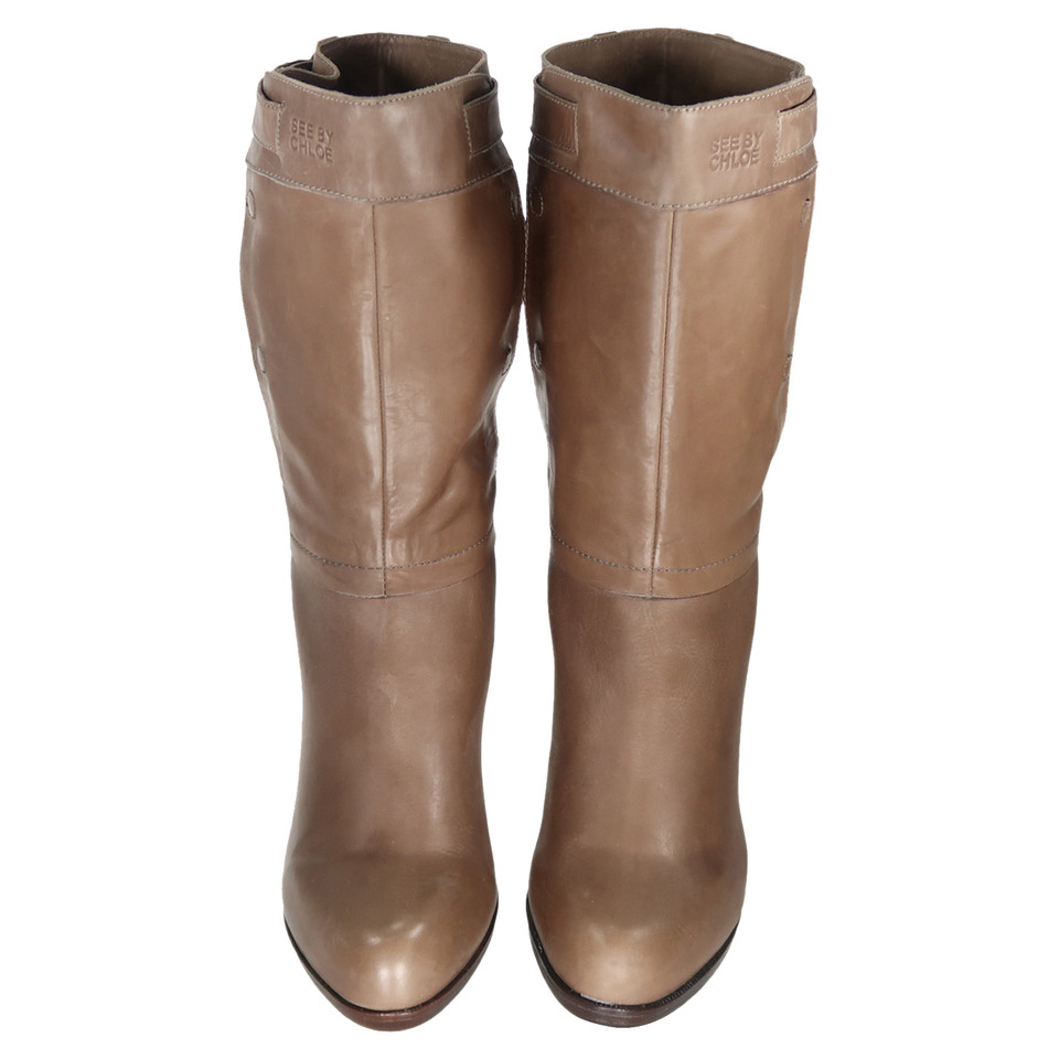 See By Chloé Bottes en Cuir en Taupe