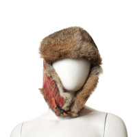 Etro Cappello di pelliccia con reticolo di Paisley