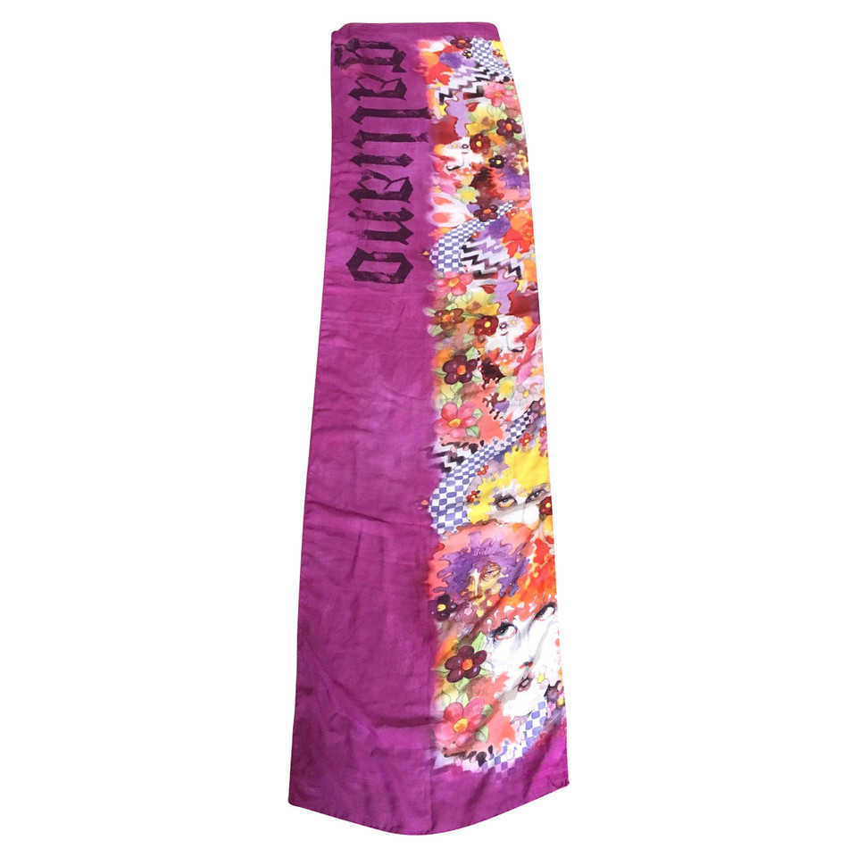 John Galliano silk scarf with print