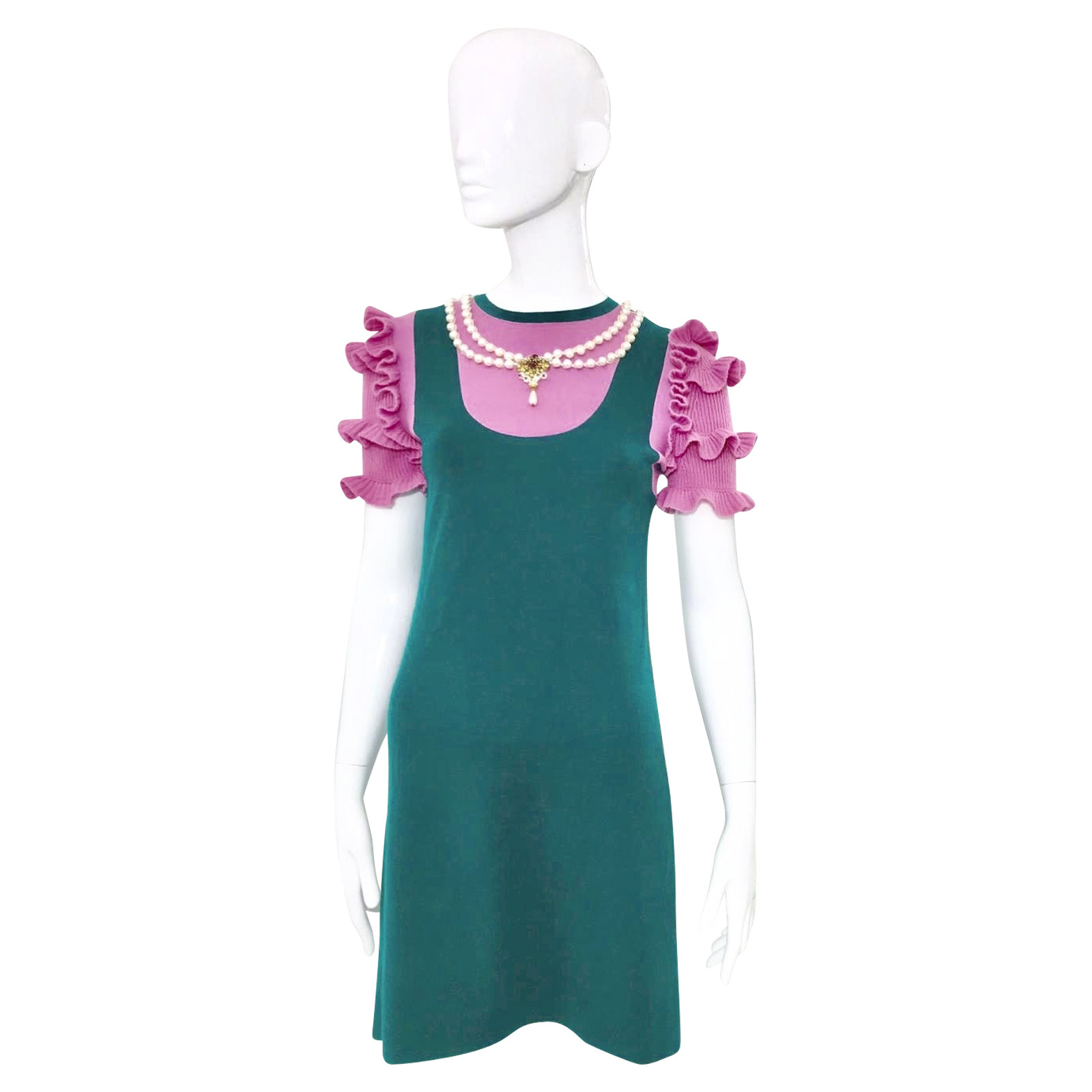 Gucci Dress Wool in Green - Second Hand Gucci Dress Wool in Green buy used  for 989€ (3759469)