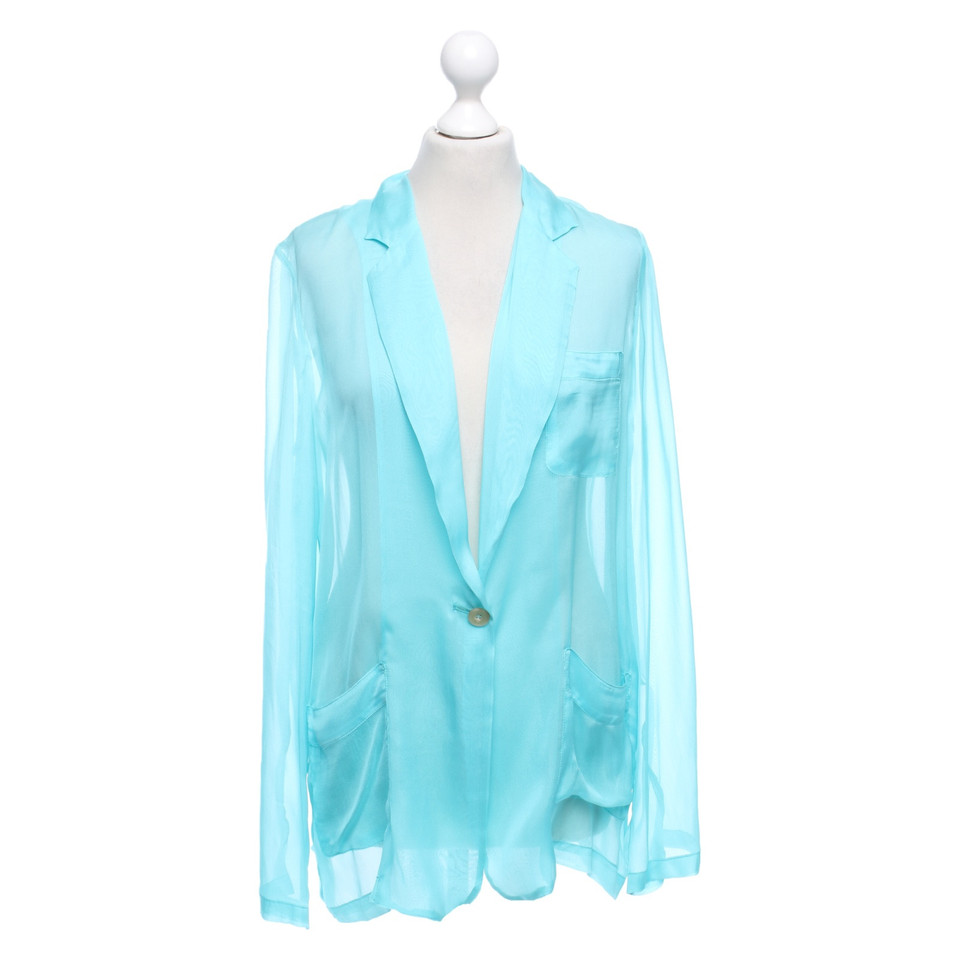 Atos Lombardini Blazer Silk in Turquoise