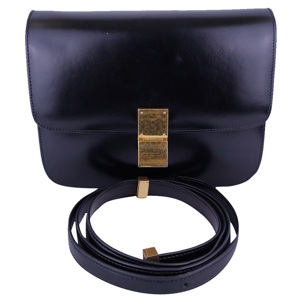 Céline Box Bag Leather in Black