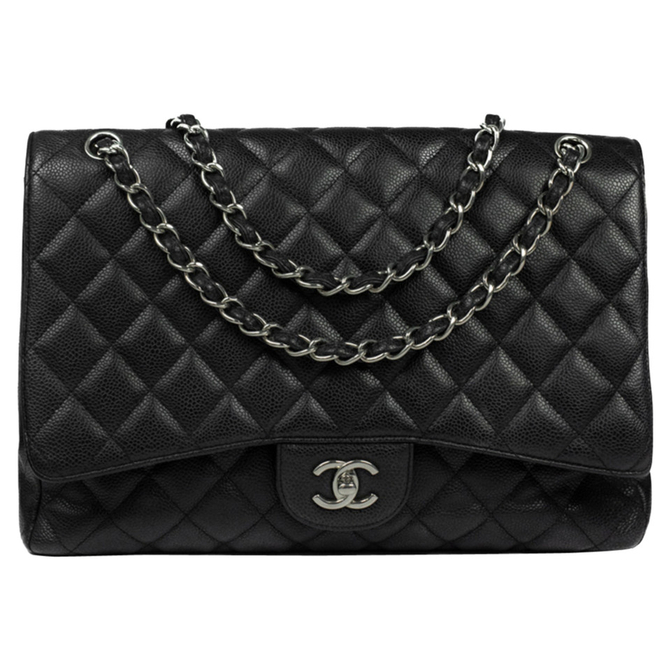 Chanel Classic Flap Bag Maxi en Cuir en Noir